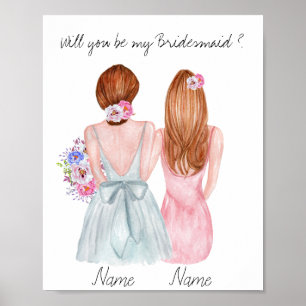 Poster Dono de Proposta da Bridesmaid Você será minha don