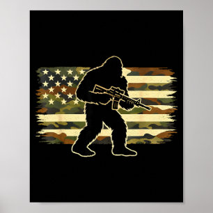 Poster Dono do Pé Grande camuflado bandeira americana sas