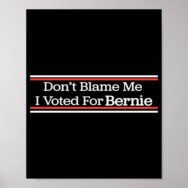 Poster Dont Blame Me I Voted For Bernie Sanders  (Frente)