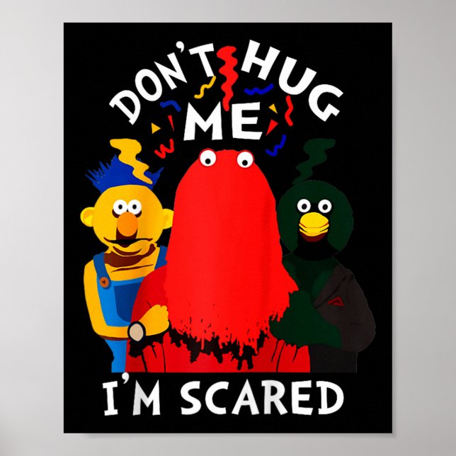 Poster Don't Hug Me I'm Eds Funny Saying Sarcasm Raglan B (Frente)