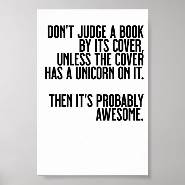 Poster Don't judge a book (Frente)