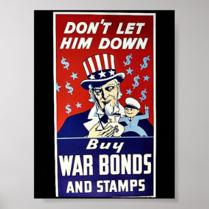 Pôster Don't Let Him Down, Buy War Bonds And Stamps
