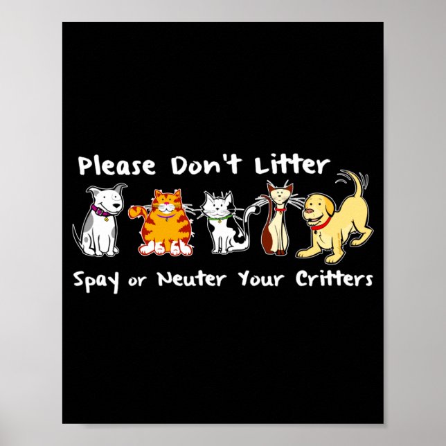 Poster Dont Litter Spay Or Neuter  (Frente)