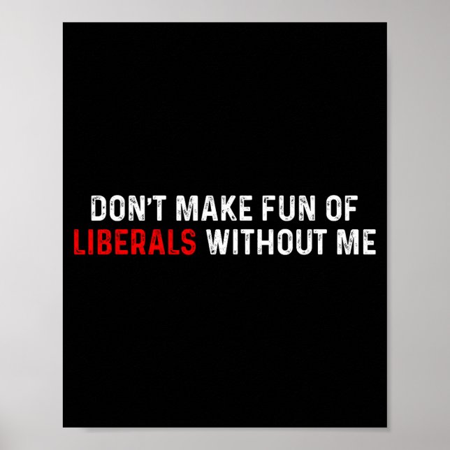 Poster Don't Make Fun Of Liberals Without Me Funny (2 Sid (Frente)