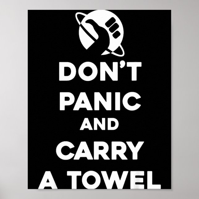 Poster Don't Panic And Carry A Towel - Towel Day May 25th (Frente)