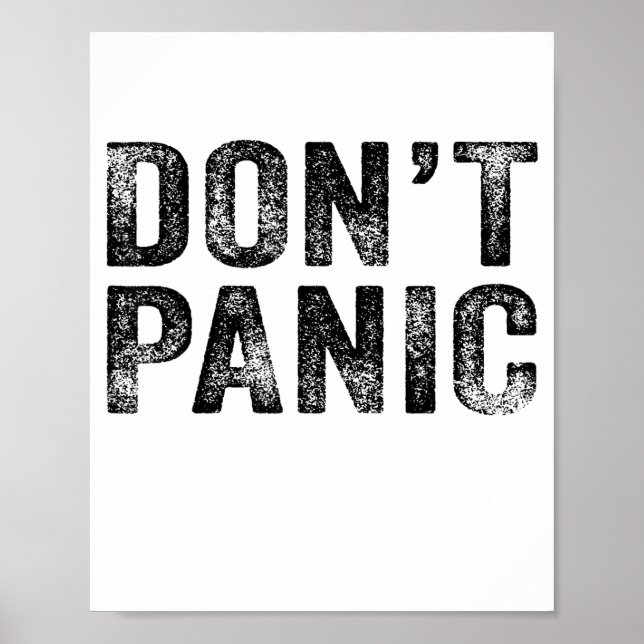 Poster Don't Panic Vintage Distressed Sarcastic Funny Ret (Frente)