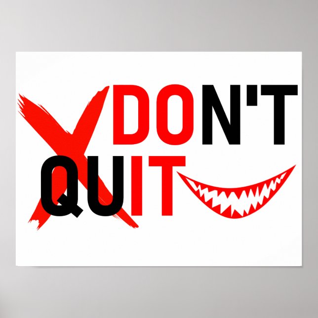Poster DON'T QUIT – Bold Red Motivation Design (Frente)