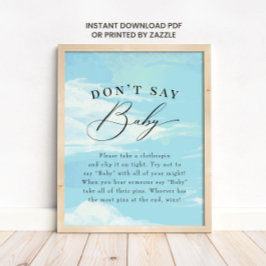Poster Don't Say Baby Game Sky Clouds Blue Baby Shower