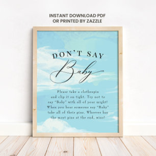 Poster Don't Say Baby Game Sky Clouds Blue Baby Shower
