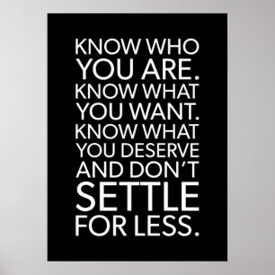 Poster Don't Settle For Less - Success Motivational