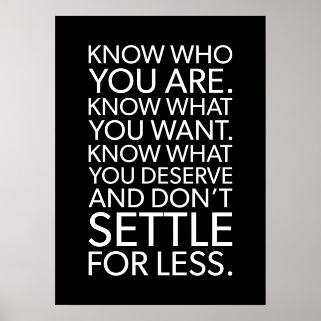 Poster Don't Settle For Less - Success Motivational (Frente)