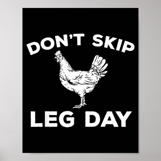 Poster Dont Skip Leg Day Shirt Funny Gym Workout Fitness  (Frente)