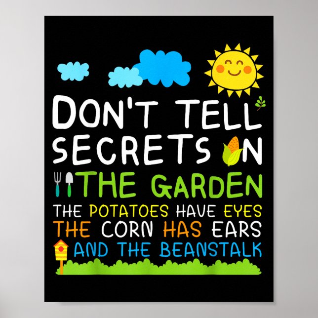 Poster Don't Tell Secret In The Garden Funny Gardener  (Frente)