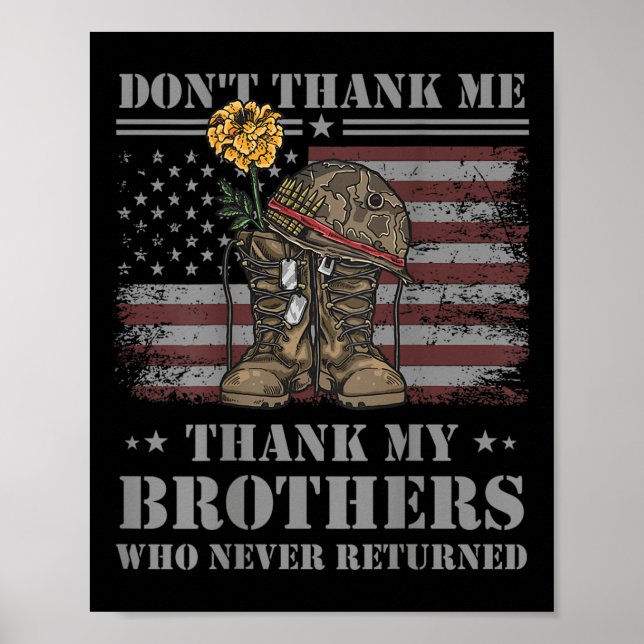 Poster Don't Thank Me Veteran Thank My Brothers Quote Bac (Frente)