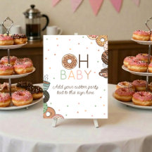 Donut Oh Baby Adicione Seu Texto Sinal Imprimível