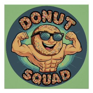 Pôster Donut Squad - Músculos & Brilho