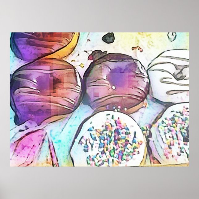Poster Donuts 12017 Arte Abstrata (Frente)