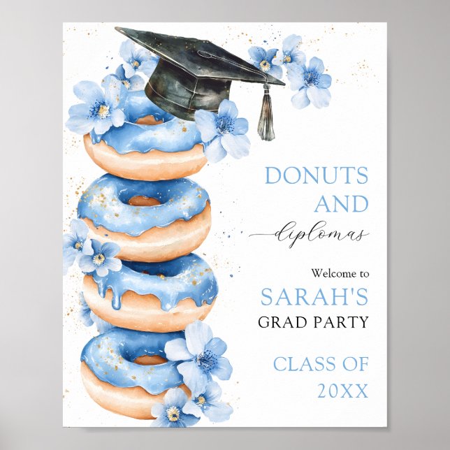 Poster Donuts e Diplomas Placa de Boas-Vindas de Formatur (Frente)