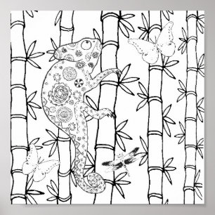 Pôster Doodle 2 do camaleão