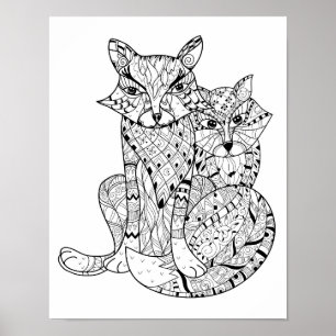 Pôster Doodle 2 do Fox de Boho