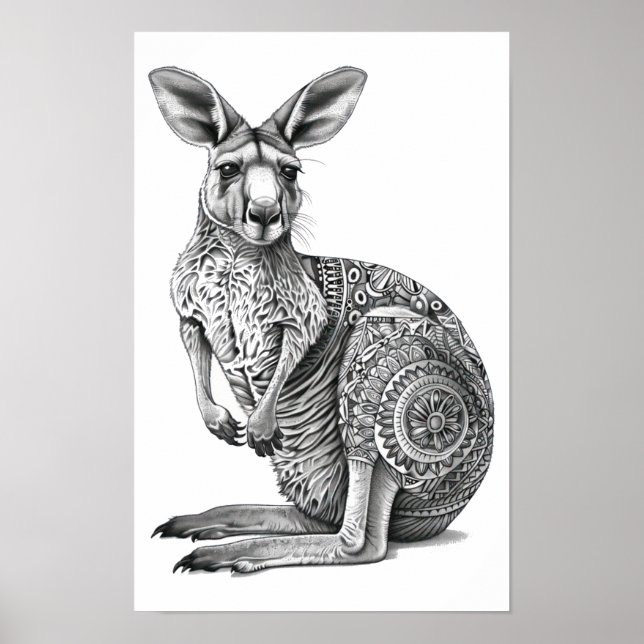 Poster Doodle art Kangaroo (Frente)