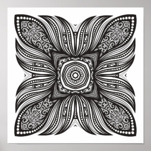 Poster Doodle bonito 2 do quadrado da decoração
