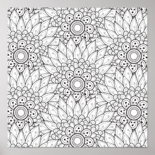 Pôster Doodle floral 2 do jardim