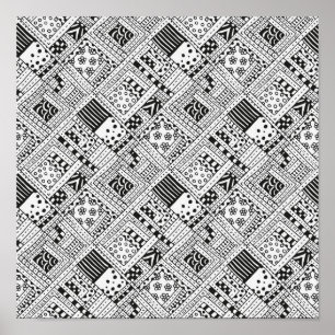 Poster Doodle indiano 2 do teste padrão