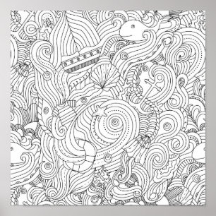 Pôster Doodle náutico 2