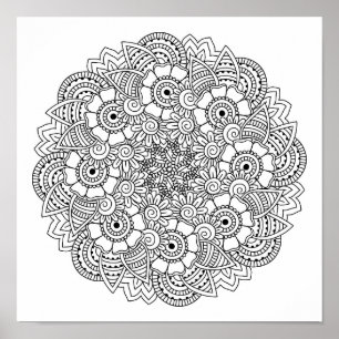 Pôster Doodle redondo 2 do design