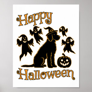Poster Doodle Silhouette Happy Halloween