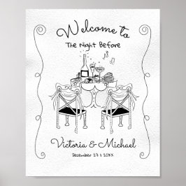 Poster Doodle Sketch Mesa Chairs Janto de ensaio Funky