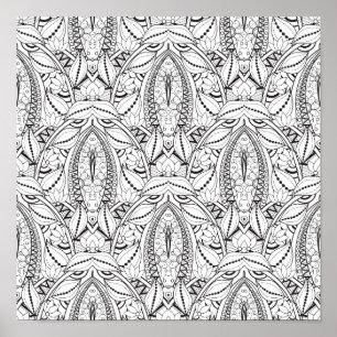 Pôster Doodle tribal abstrato 2