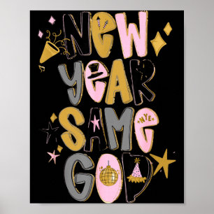 Poster Doodles Feliz Ano Novo Mesmo Deus 2026 Cel Cristão