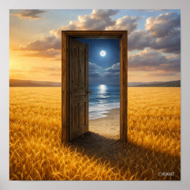 Poster Door in the Wheat