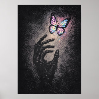 Poster Dopamina Gótica, Saúde Mental, Borboleta Abstrata