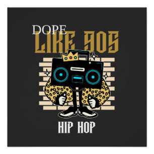 Pôster Dope Como o Boombox Streetwear do Hip-Hop dos Anos