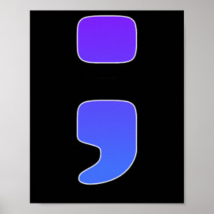 Poster ; Dor Suicida Semicolon Prevenção Suicida Awaren