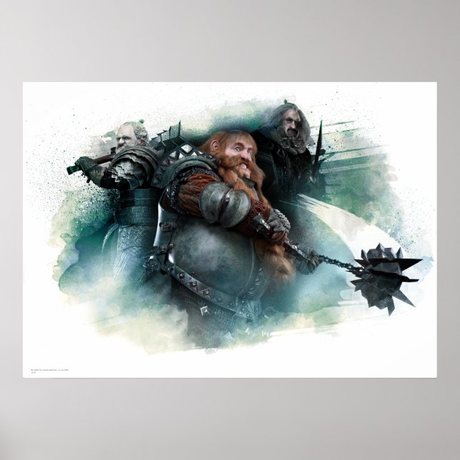 Poster Dori, Bombur E Gráfico De Oin (Frente)