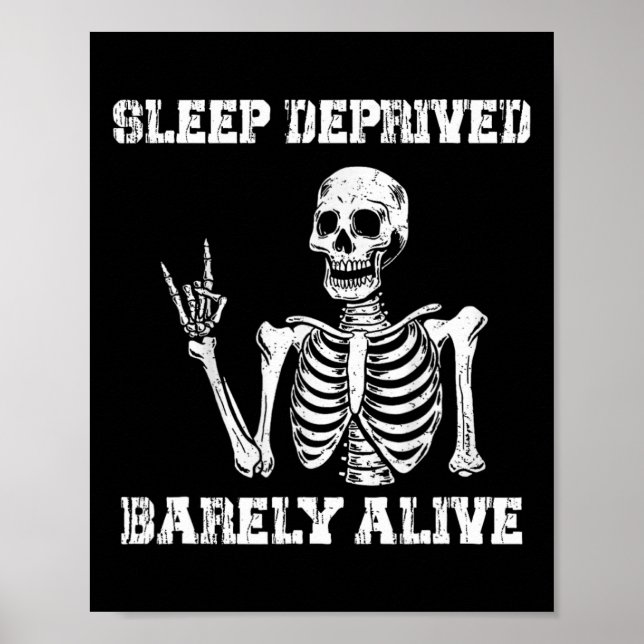 Poster Dormir Privado Rely Alive Funny Skeleton Halloween (Frente)