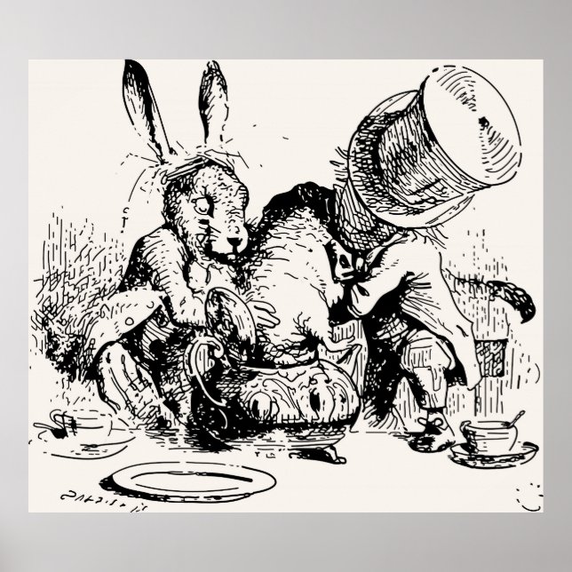 Pôster Dormouse No Teapot Mad Tea Party (Frente)