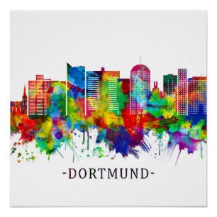 Pôster Dortmund Germany Skyline
