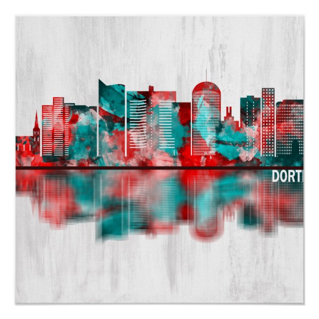 Pôster Dortmund Germany Skyline (Frente)