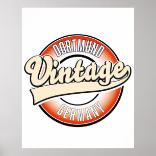 Poster Dortmund vintage style logo,