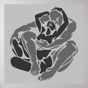 Poster dos abraços - figura Loving desenho do