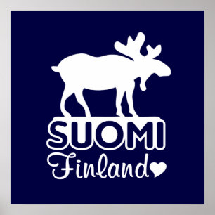 Poster dos alces de Finlandia