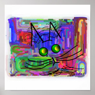 Poster dos amantes do gato "o gato abstrato