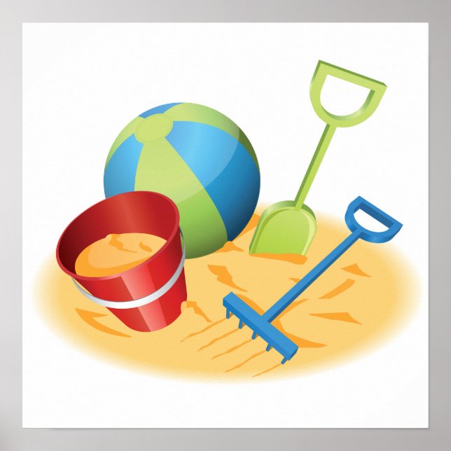 Poster dos brinquedos de praia (Frente)