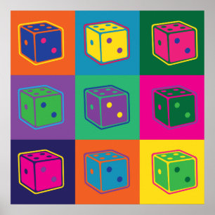 Poster dos dados do pop art