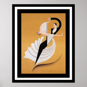 Poster dos dançarinos do art deco